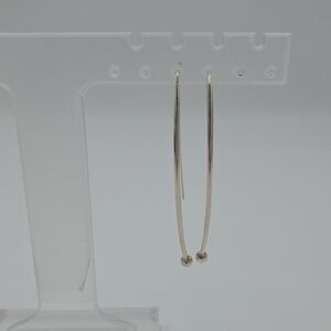 Sterling Silver Minimalist Ball Drop Hoop Earrings